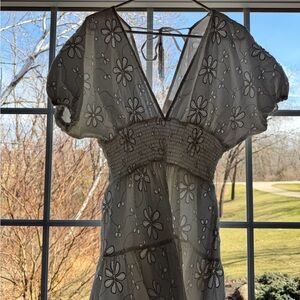 Surf Gypsy White Dress with Gold Embroidered Label